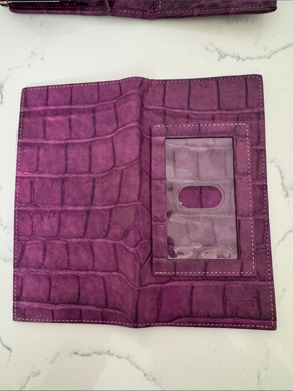 Vintage Dooney & Bourke Plum Croc-Embossed Wallet - Picture 7 of 10